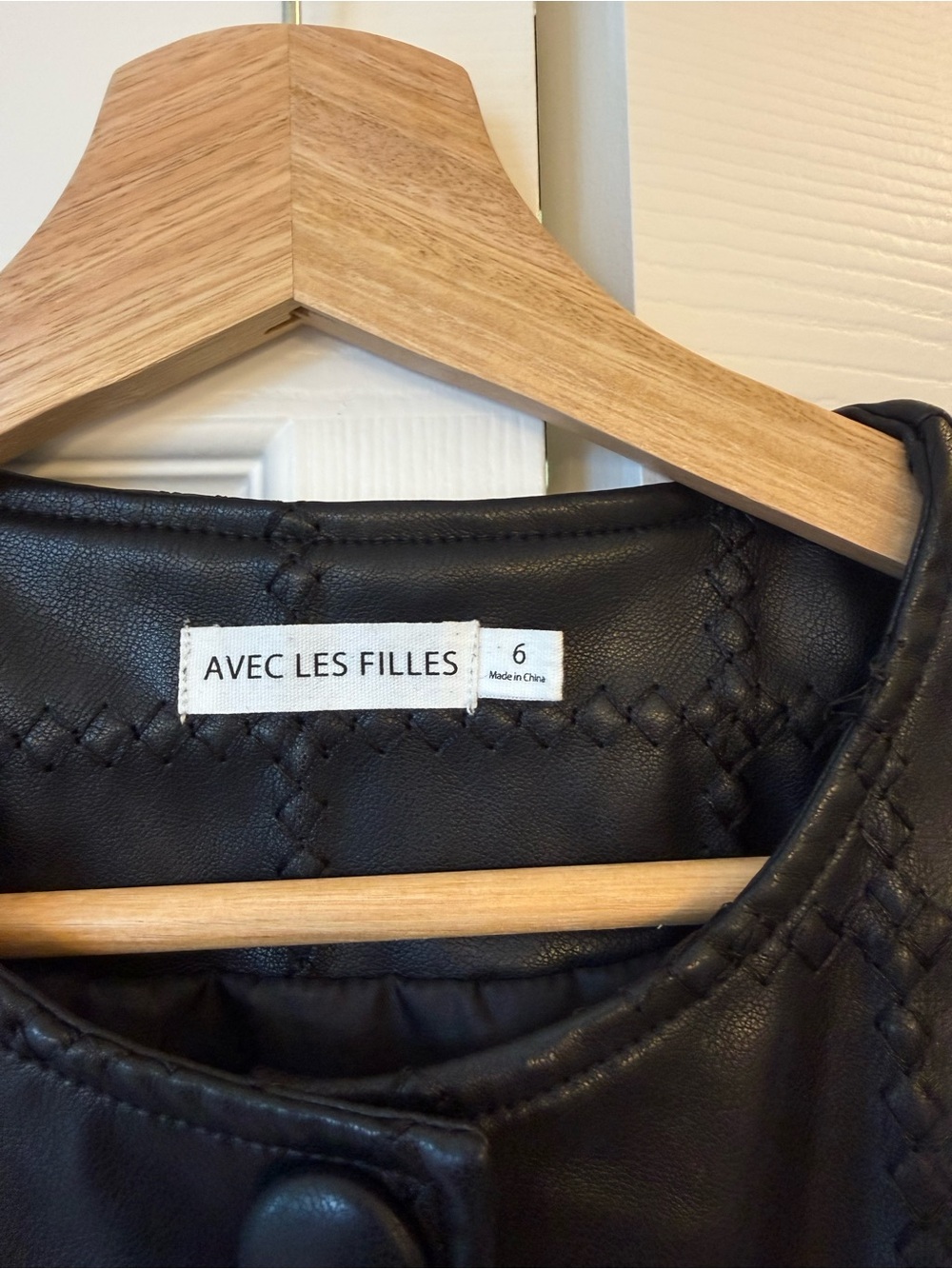 Avec Les Filles Seamed Faux Leather Minidress in Black - Picture 7 of 7